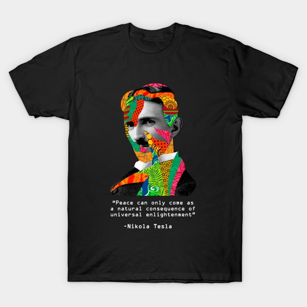 Nikola Tesla Prints Collage T-Shirt by Nirvanax Studio